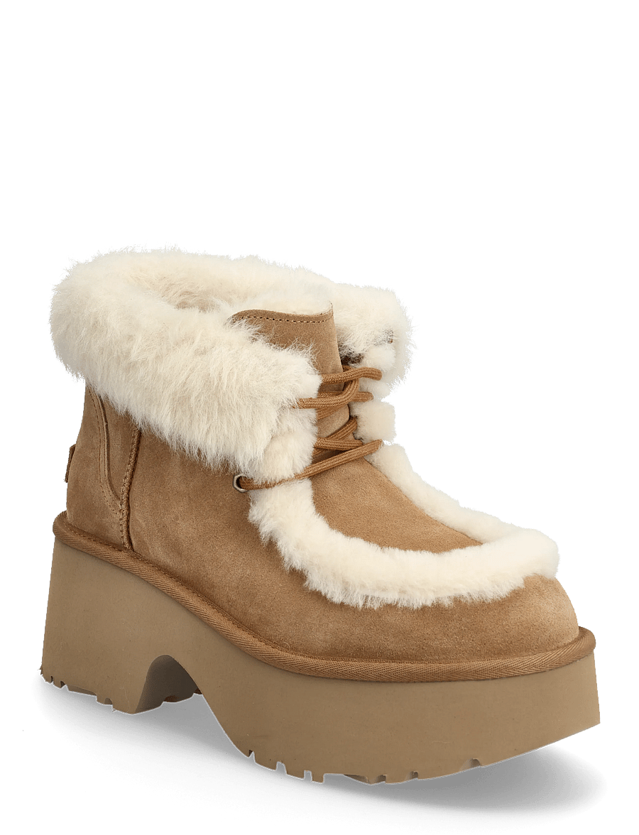 UGG - W New Heights Lace Up - bottines à talons - chestnut - 0