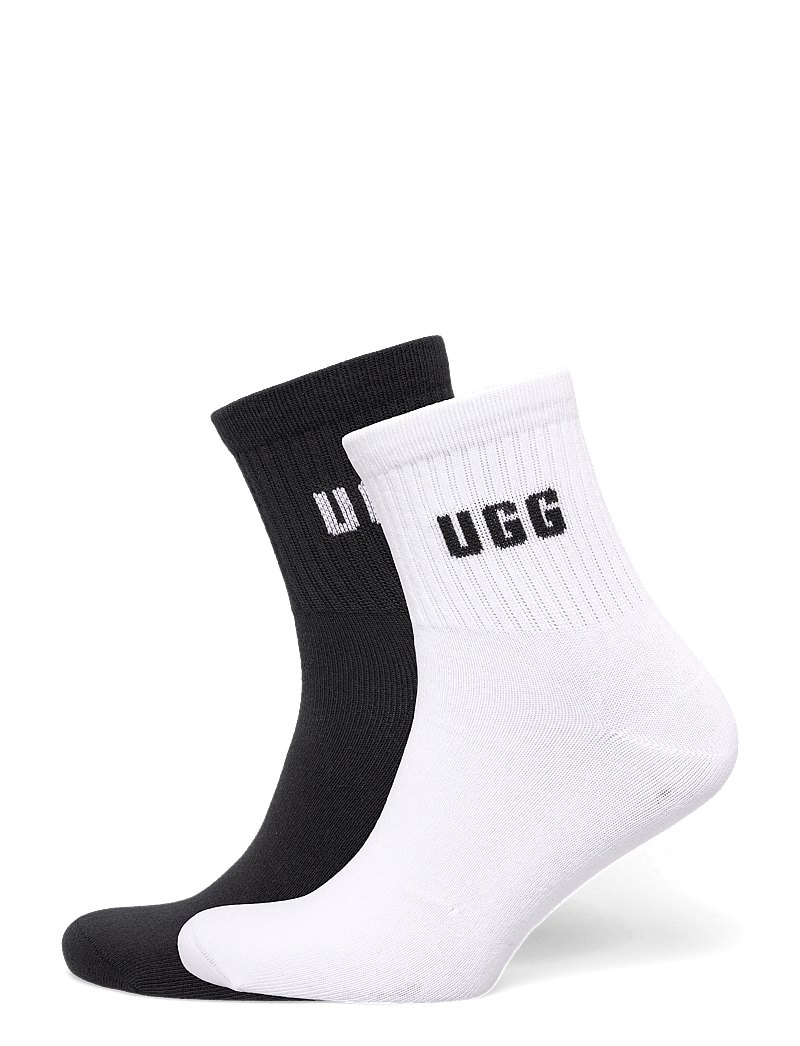 UGG - Quinlin Logo Quarter 2 Pack - venjulegir sokkar - white / black - 0