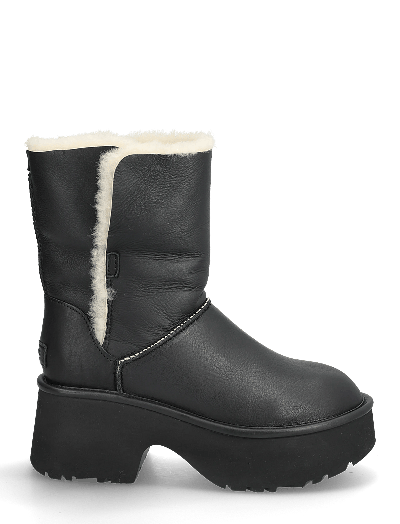 UGG - W New Heights Cuff LTHR - stövletter - black - 1
