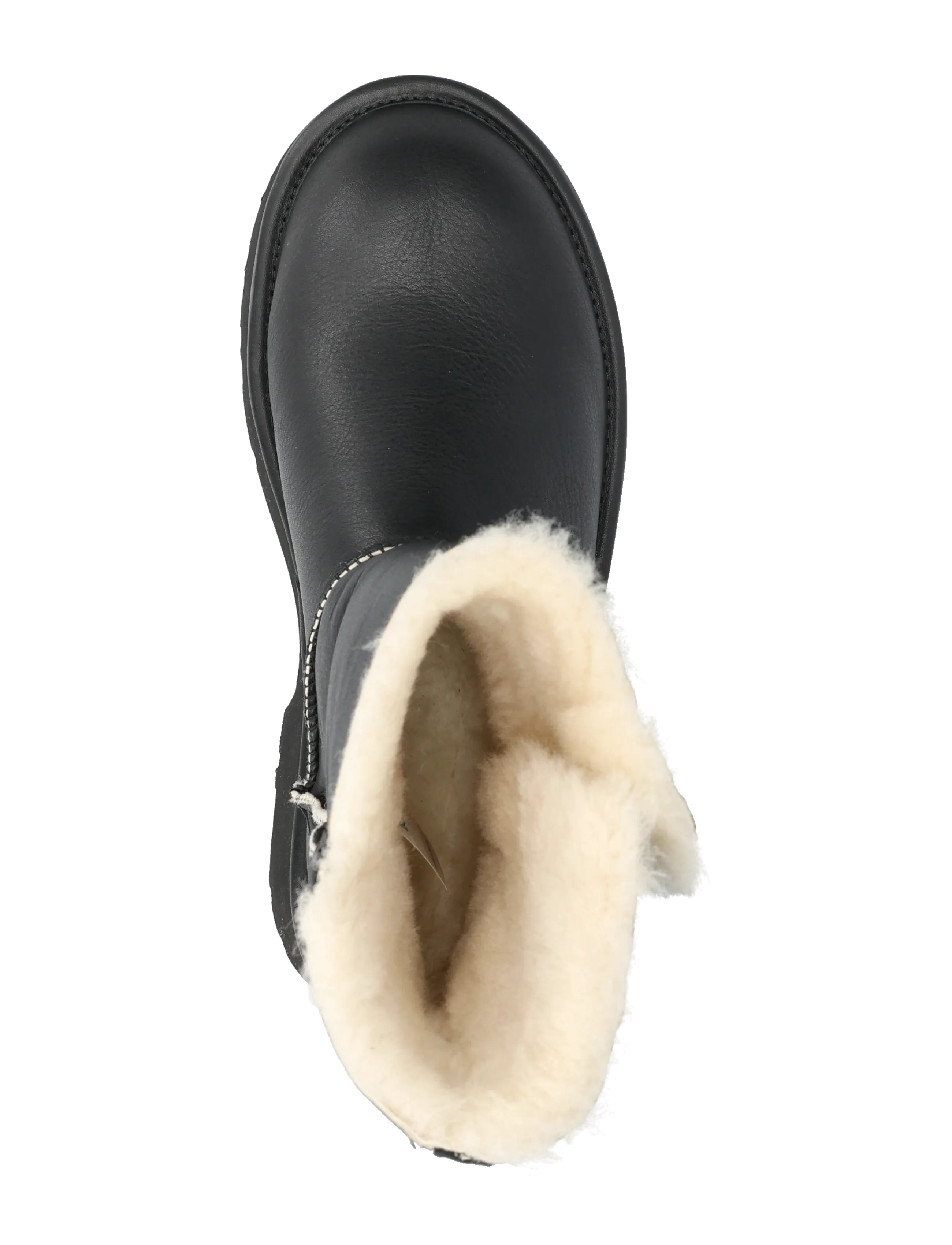 UGG - W New Heights Cuff LTHR - ankelboots med hæl - black - 3