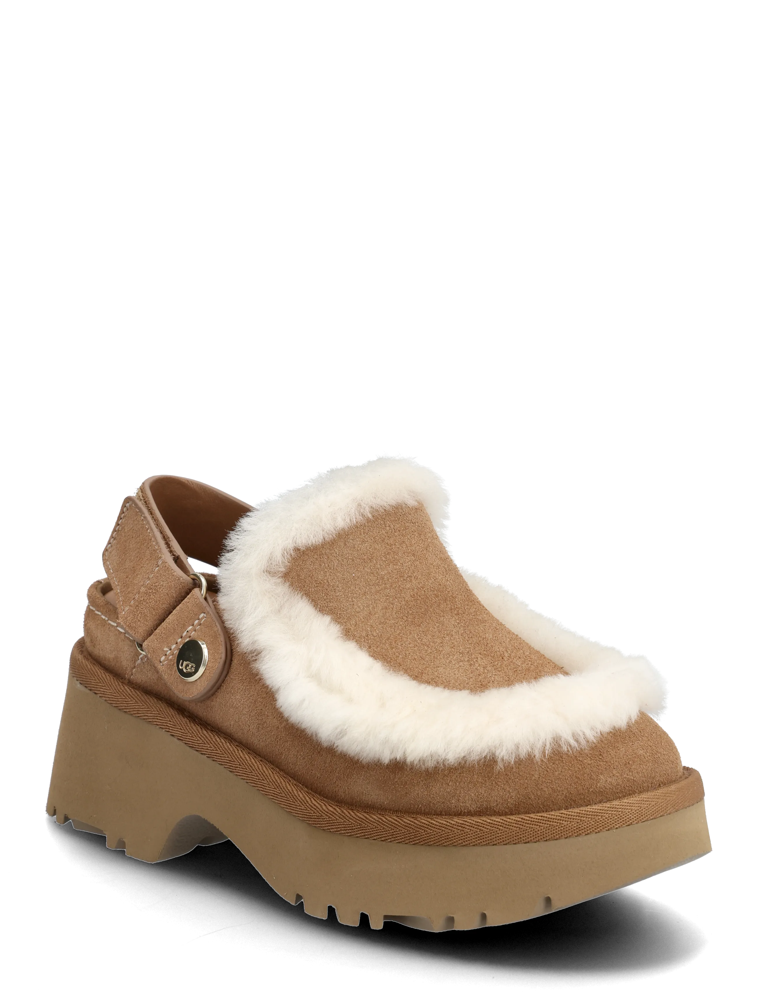 UGG W New Heights Esmee Clog, 39, Schuhe, Beige - Clogs, Frauen