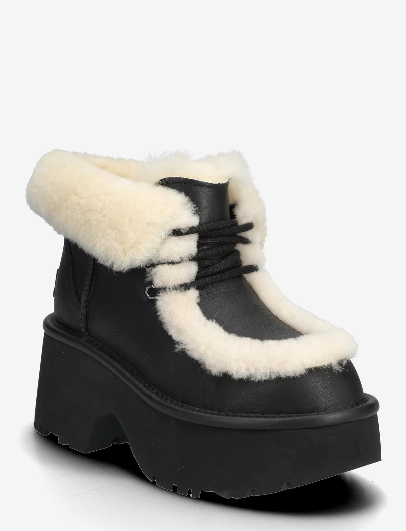 UGG - W New Heights Lace Up LTHR - paeltega saapad - black - 0