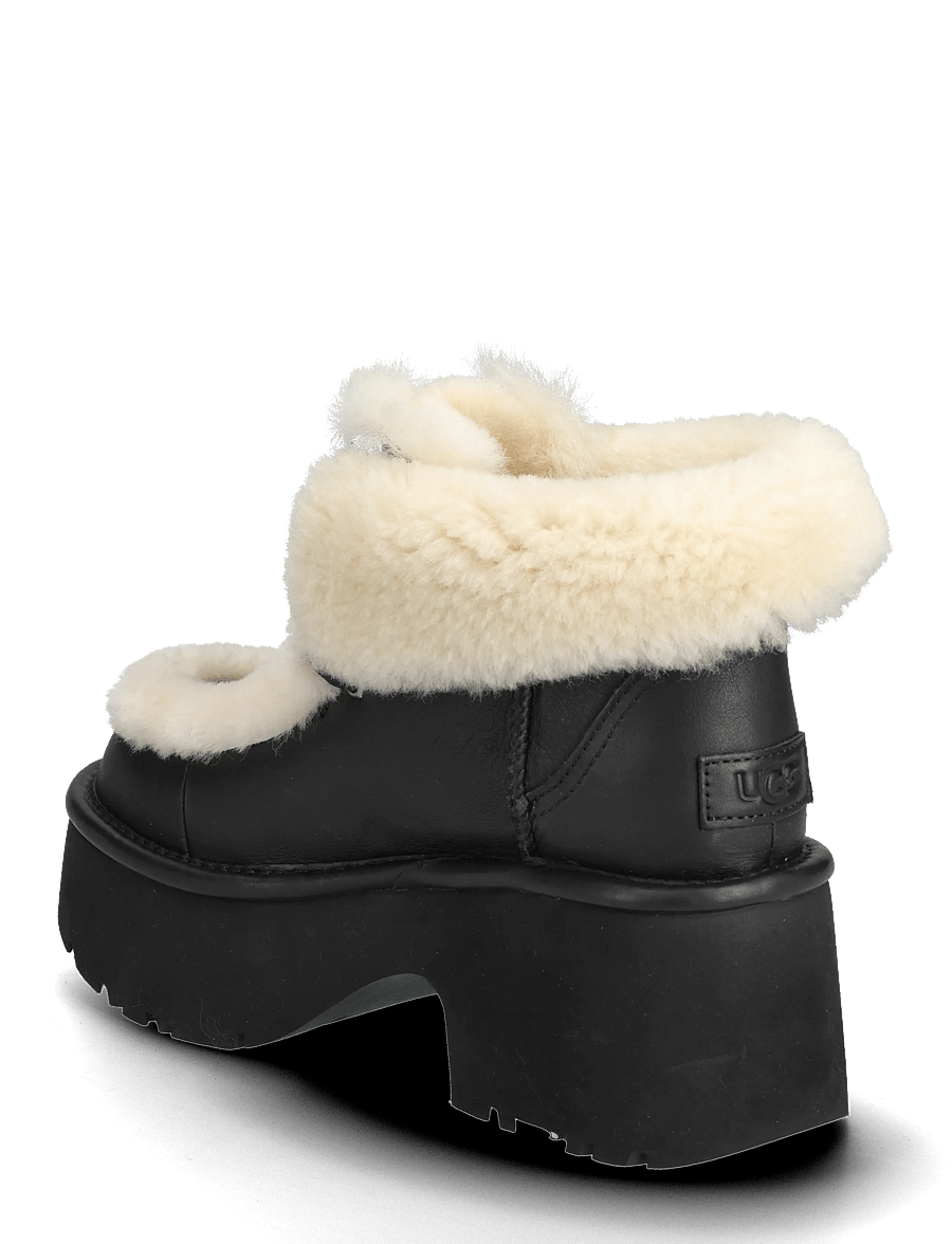 UGG - W New Heights Lace Up LTHR - reimuð stígvél - black - 2