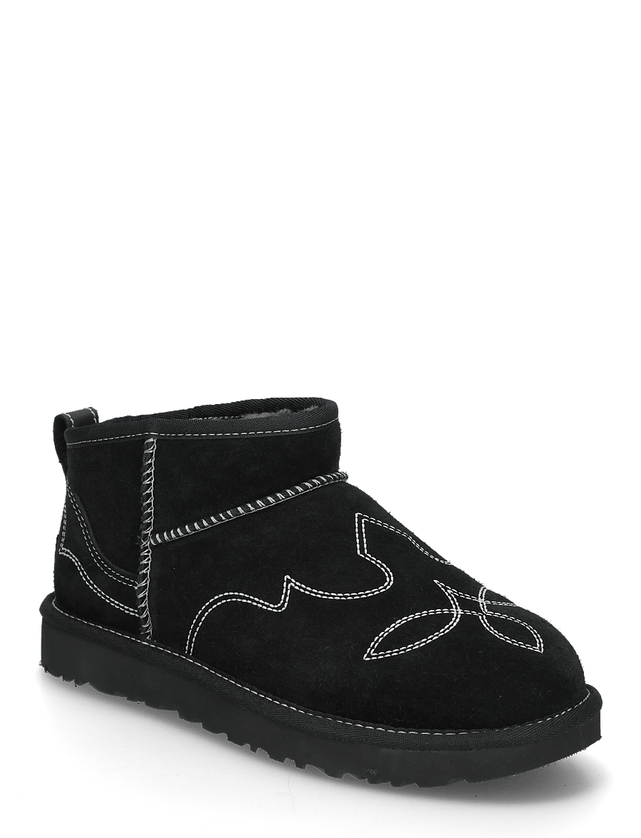 UGG - W Classic Ultra Mini Western - teddy boots - black - 0