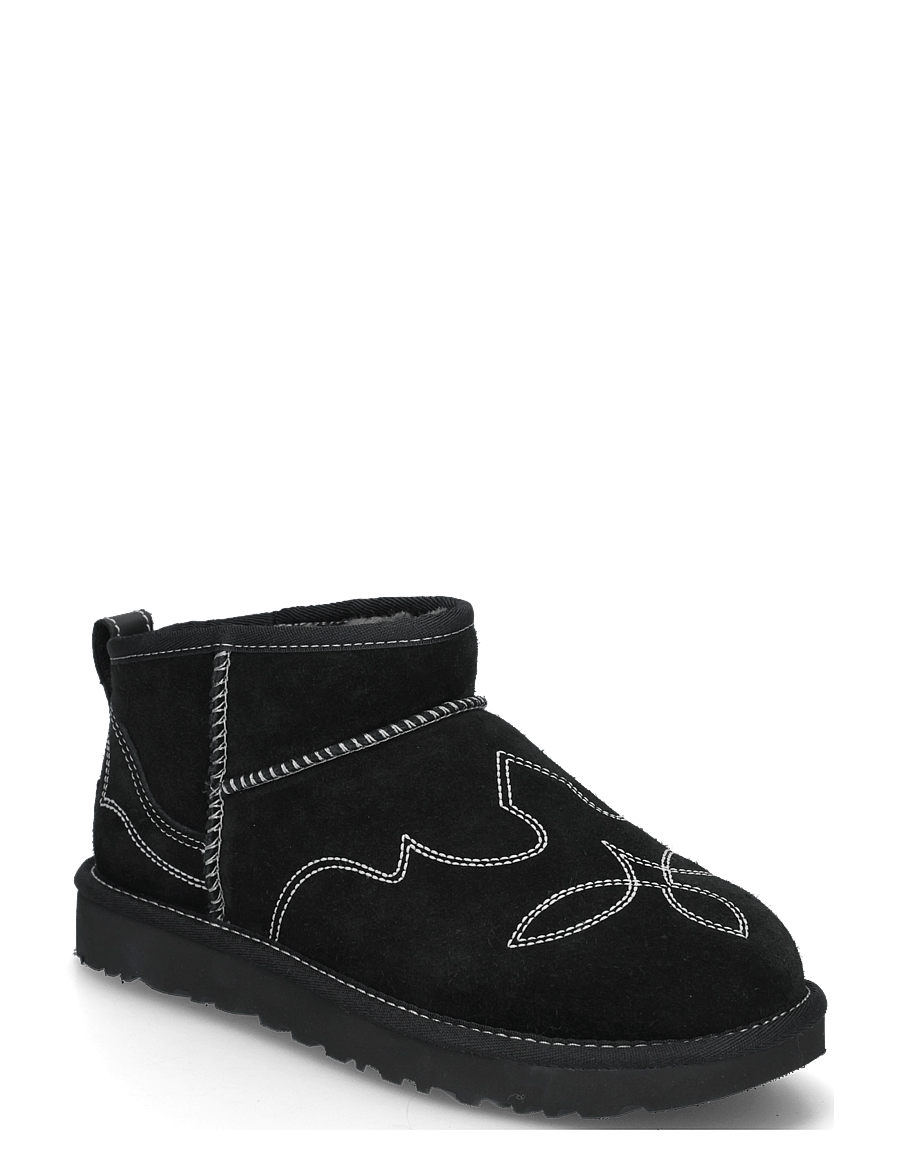 UGG - W Classic Ultra Mini Western - teddy boots - black - 0