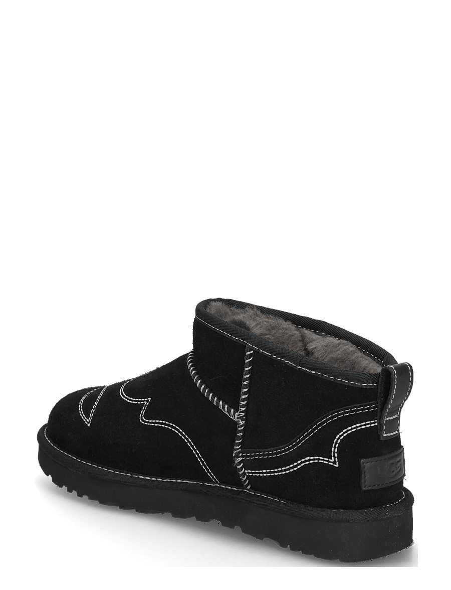UGG - W Classic Ultra Mini Western - teddy boots - black - 1