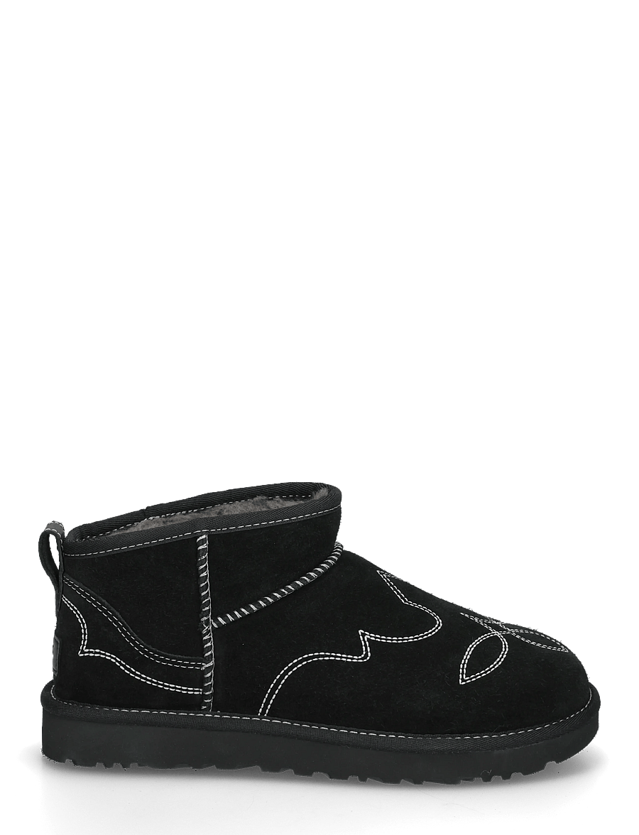 UGG - W Classic Ultra Mini Western - teddy boots - black - 2