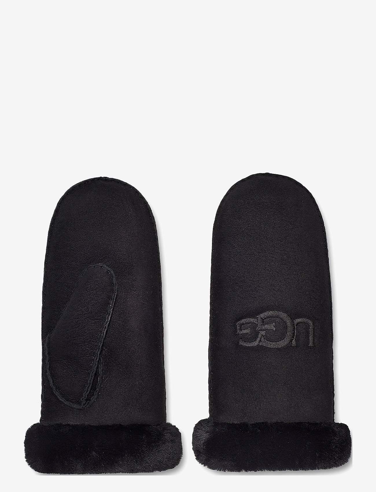 UGG - Sheepskin Embroider Mitten - tumvantar - black - 1