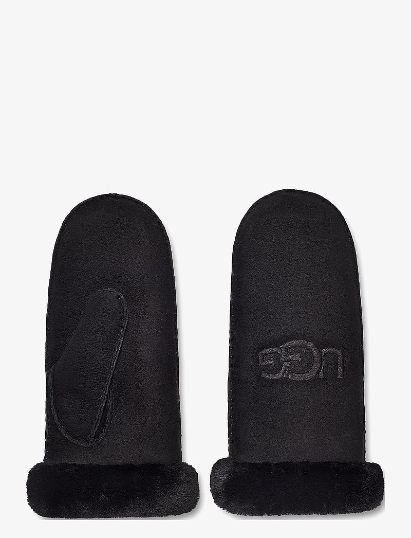 UGG - Sheepskin Embroider Mitten - tumvantar - black - 1