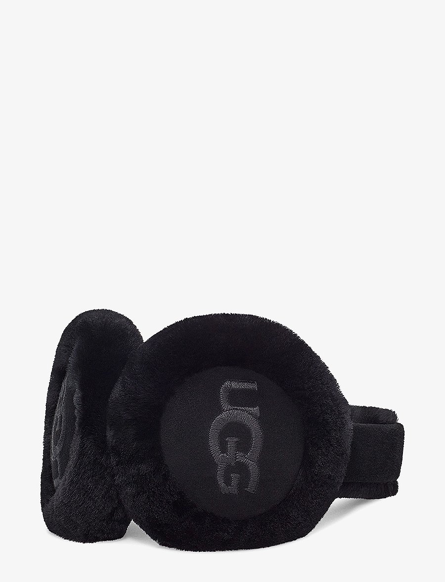 UGG - Sheepskin Embroidery Earmuff - mütsid - black - 2