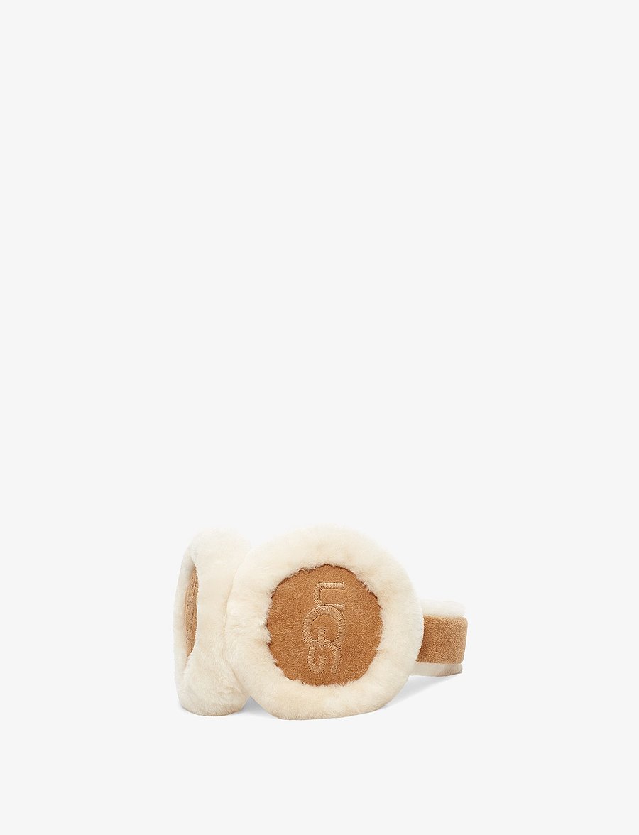 UGG - W SHEEPSKIN EMBROIDERY EARMUFF - mütsid - chestnut - 2
