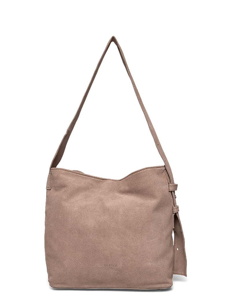 Ulrika - Suede bucket bag - alltags-style - taupe - 0