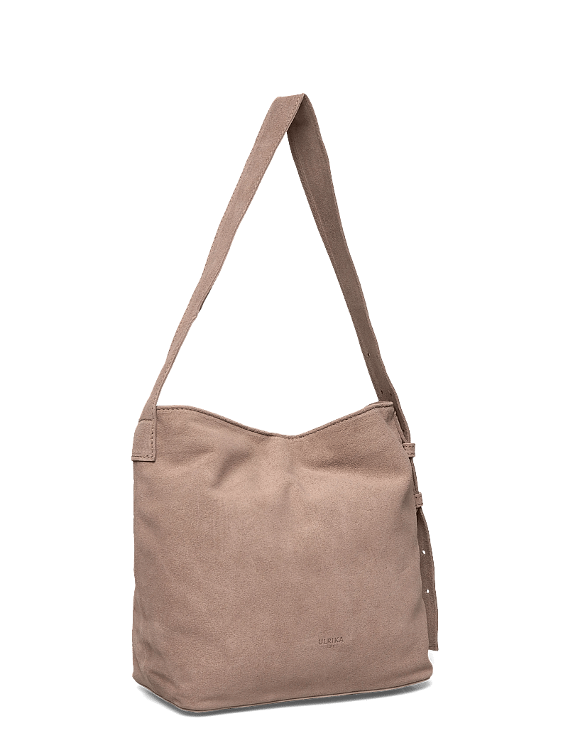 Ulrika - Suede bucket bag - alltags-style - taupe - 2