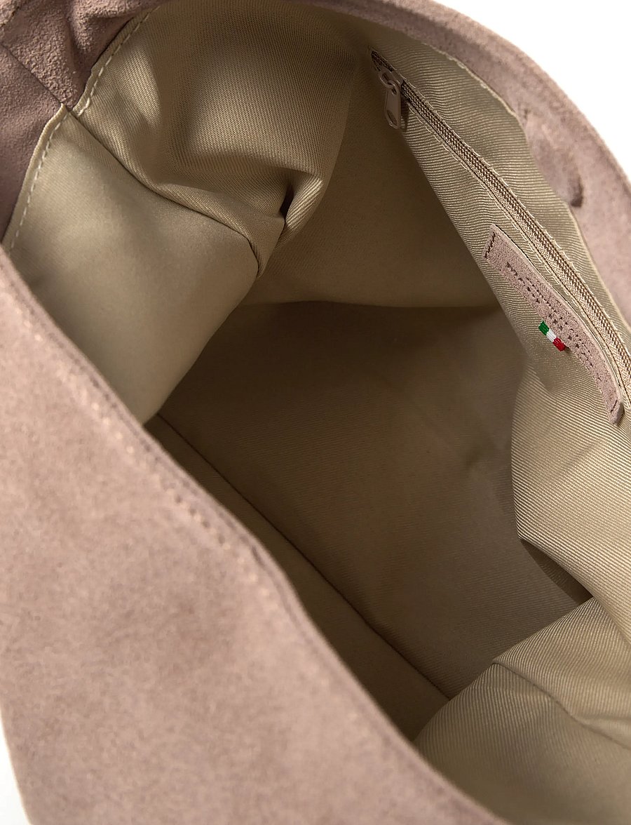 Ulrika - Suede bucket bag - alltags-style - taupe - 3