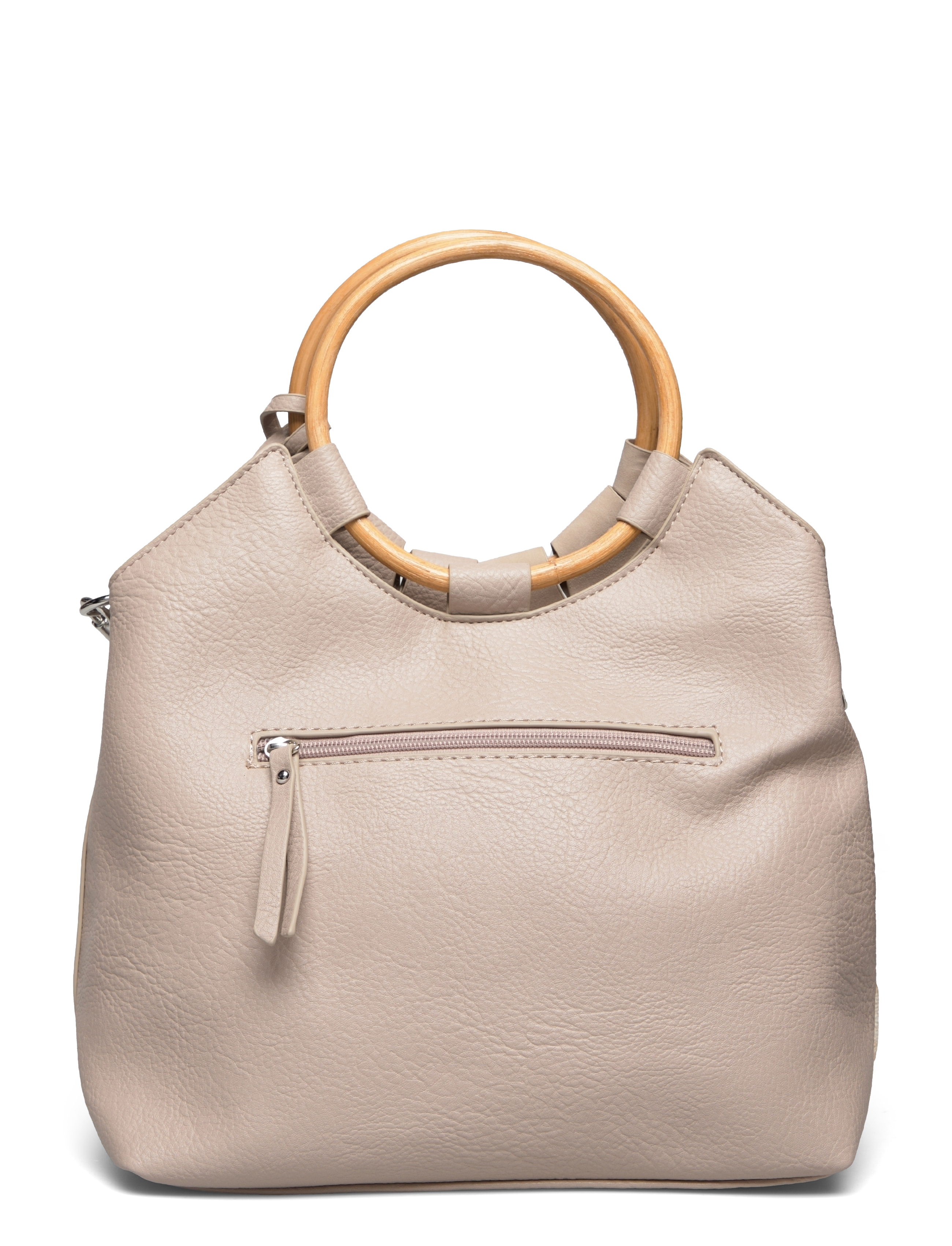 Ulrika - Bag, wooden handle - beige - 1