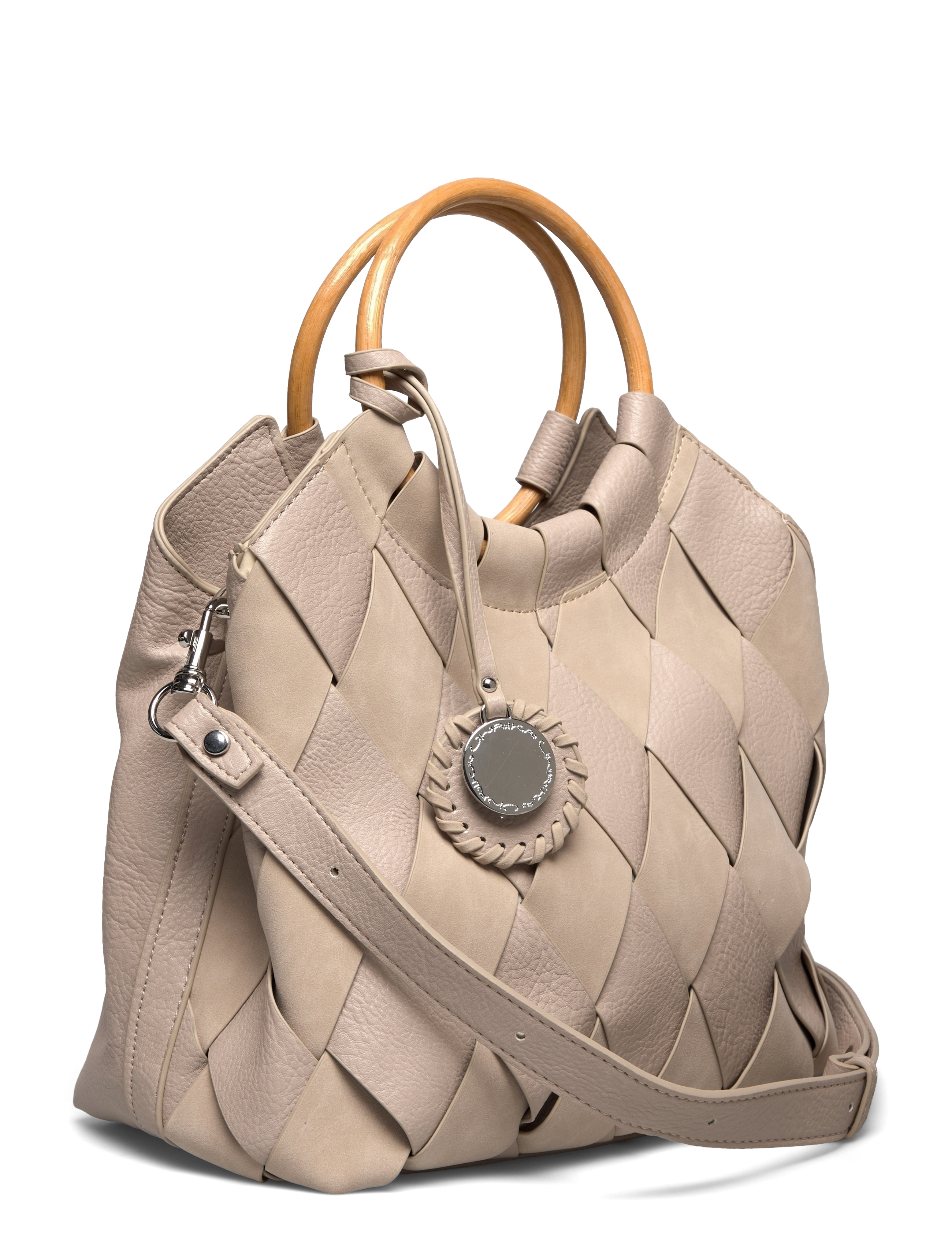 Ulrika - Bag, wooden handle - beige - 2