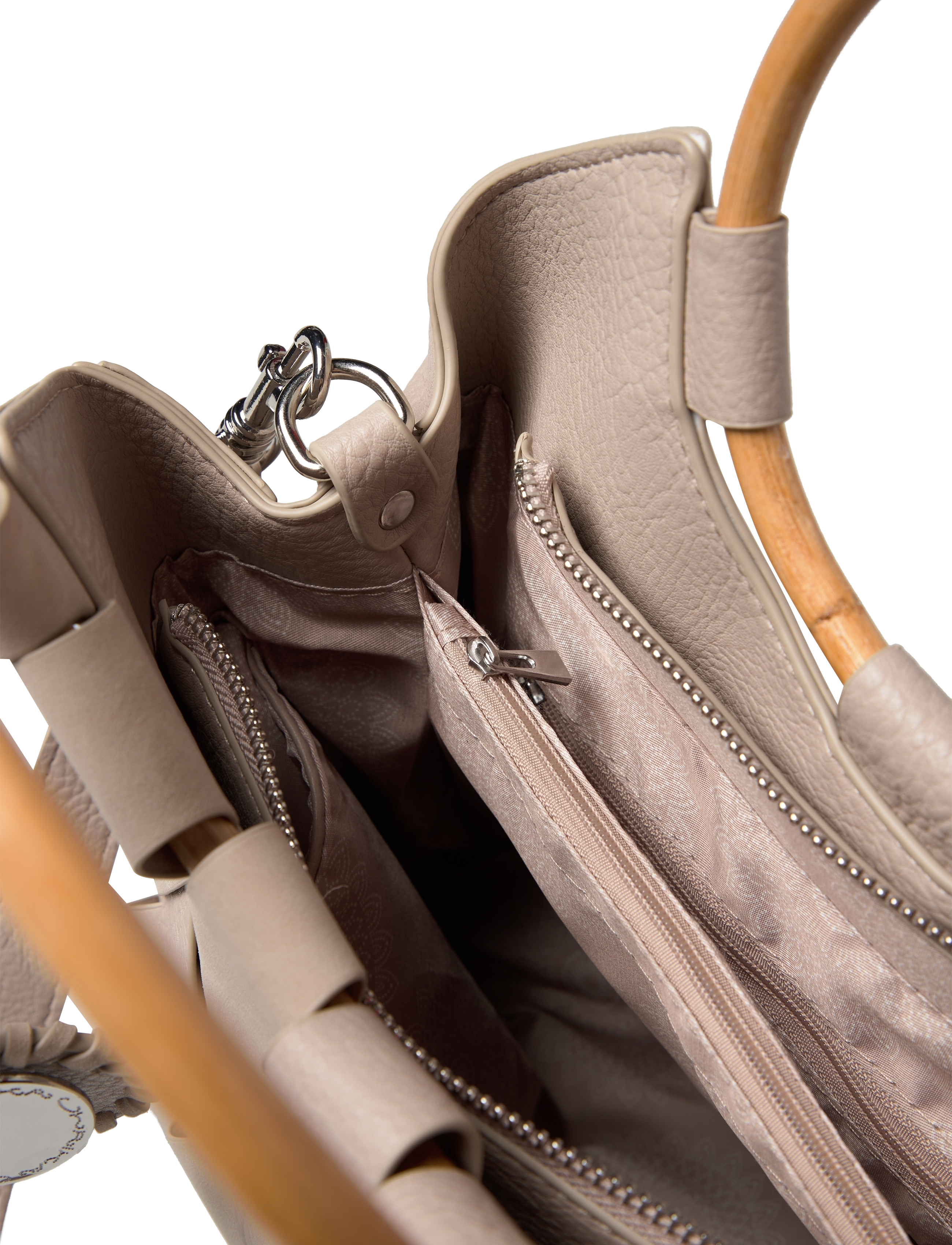 Ulrika - Bag, wooden handle - beige - 3