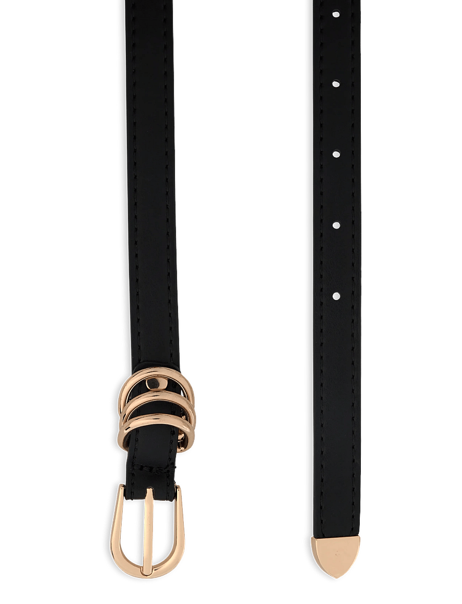 Ulrika - belt - casual bælter - black gold - 1