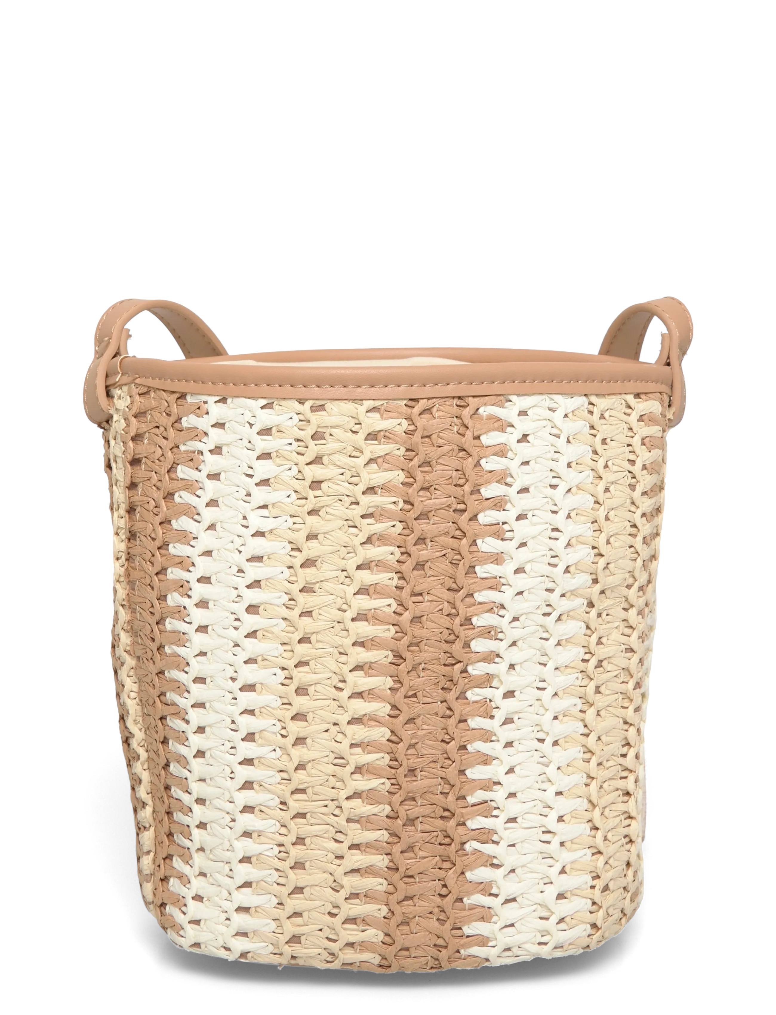 Ulrika - Bucket straw - bucket bags - cognac - 1