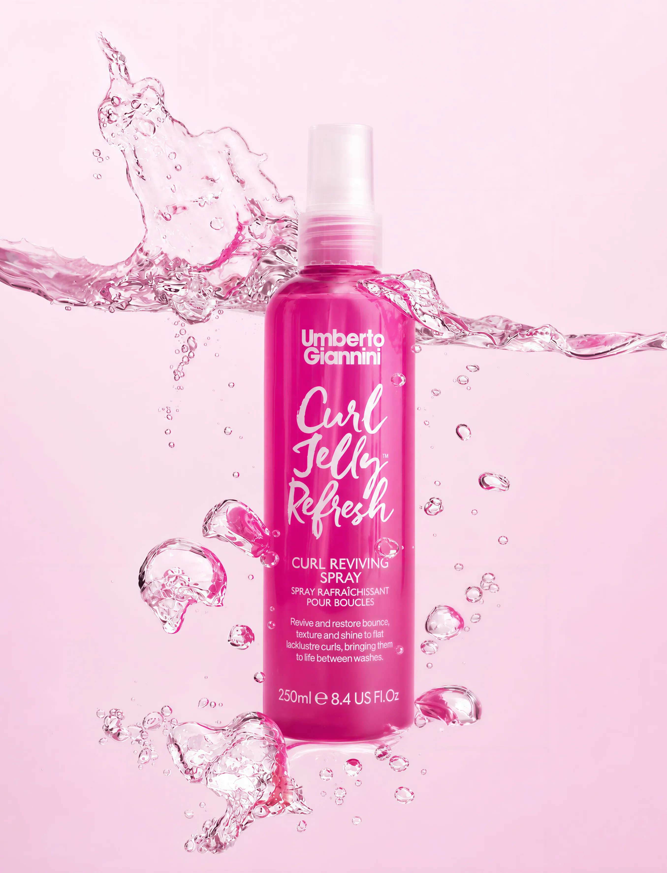 Umberto Giannini Umberto Giannini Curl Jelly Refresh Spray, 250 ml, Nude, Styling > Hårspray Og Skum, Dame