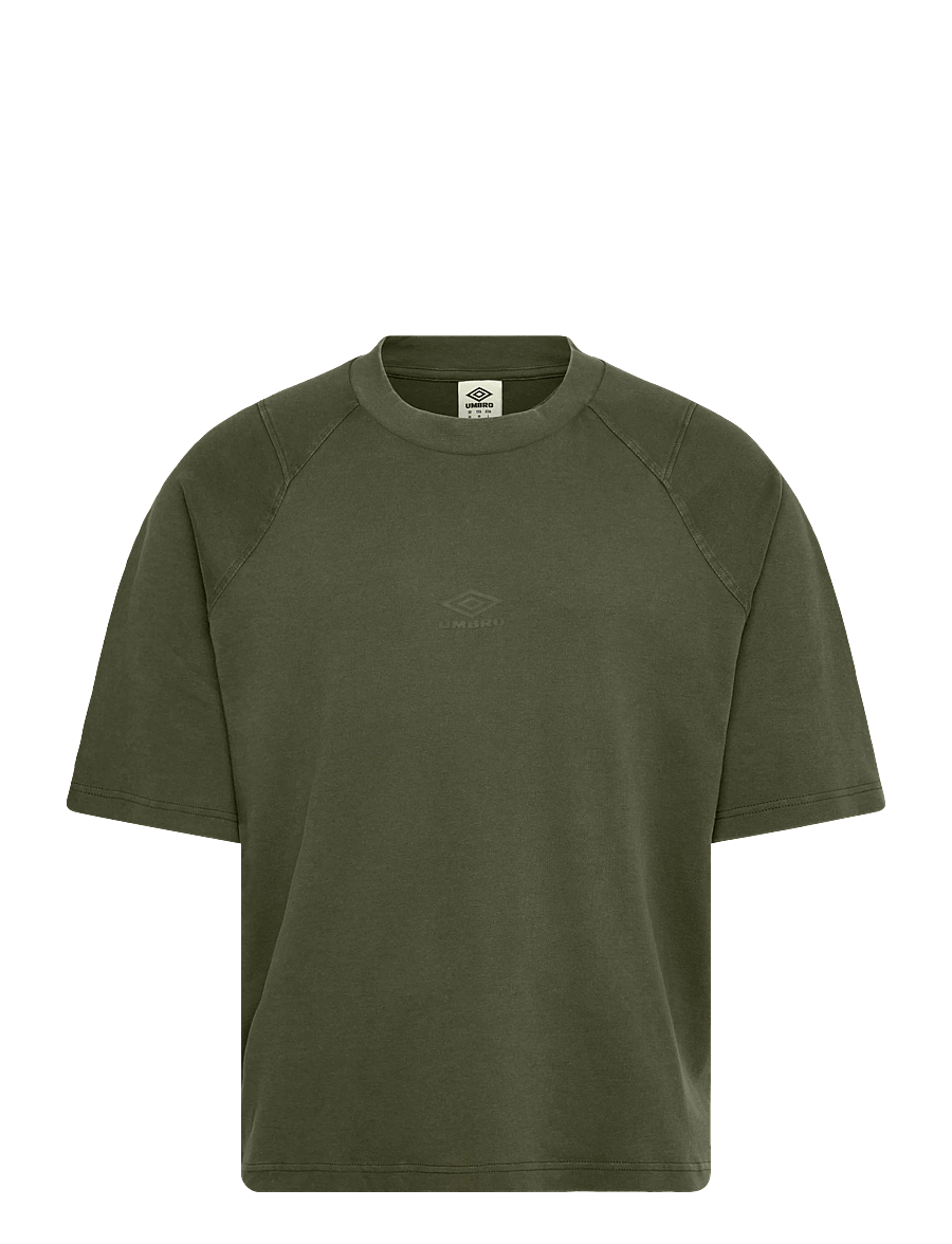 Umbro - Washed High Neck Boxy Tee - oberteile & t-shirts - green - 0