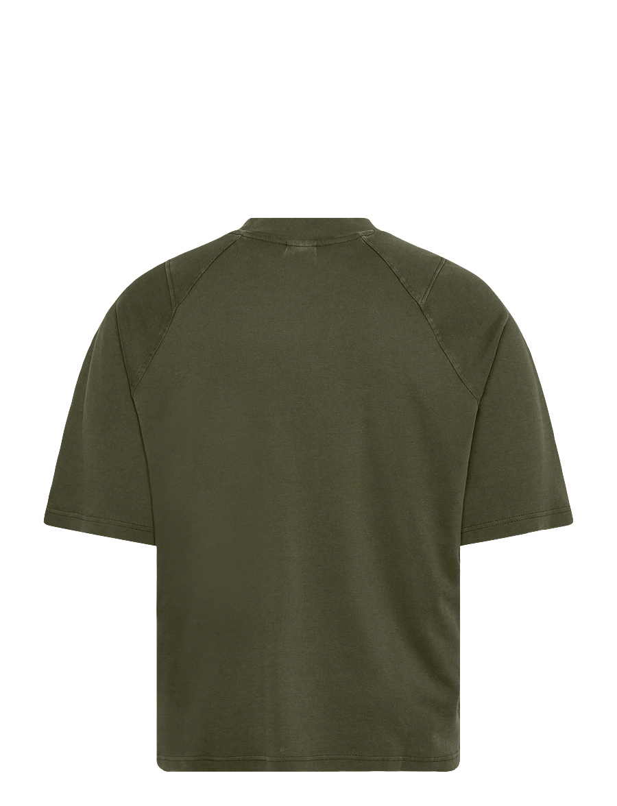 Umbro - Washed High Neck Boxy Tee - oberteile & t-shirts - green - 1