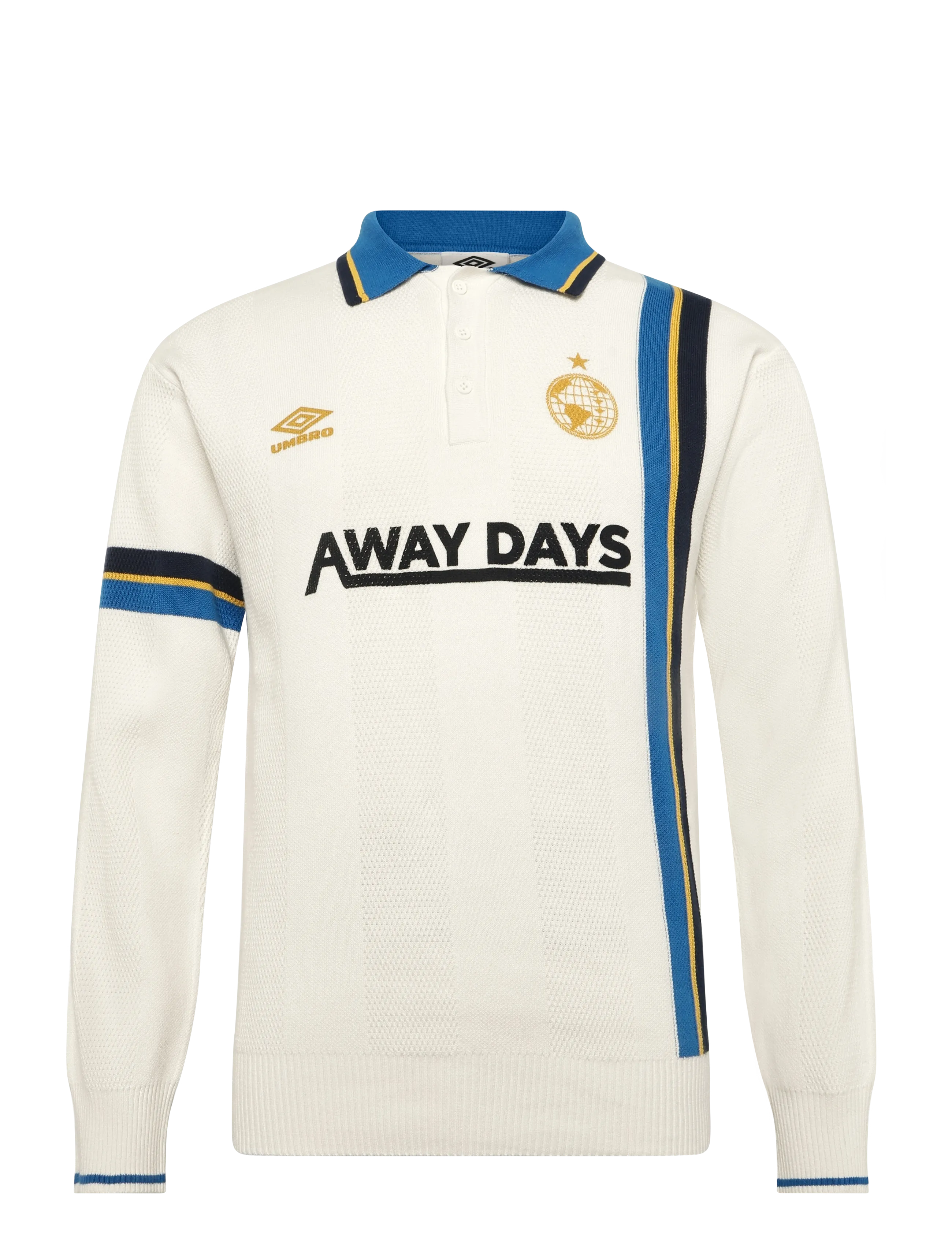 Umbro Ls Knitted Football Polo - Oberteile & T-Shirts - WHITE / white