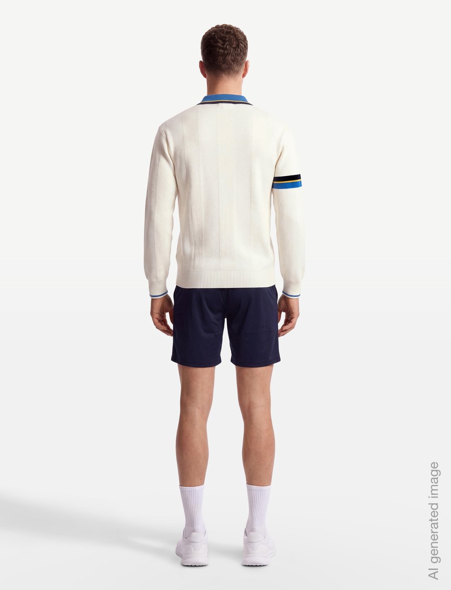 Umbro - Ls Knitted Football Polo - pikéer - white - 4
