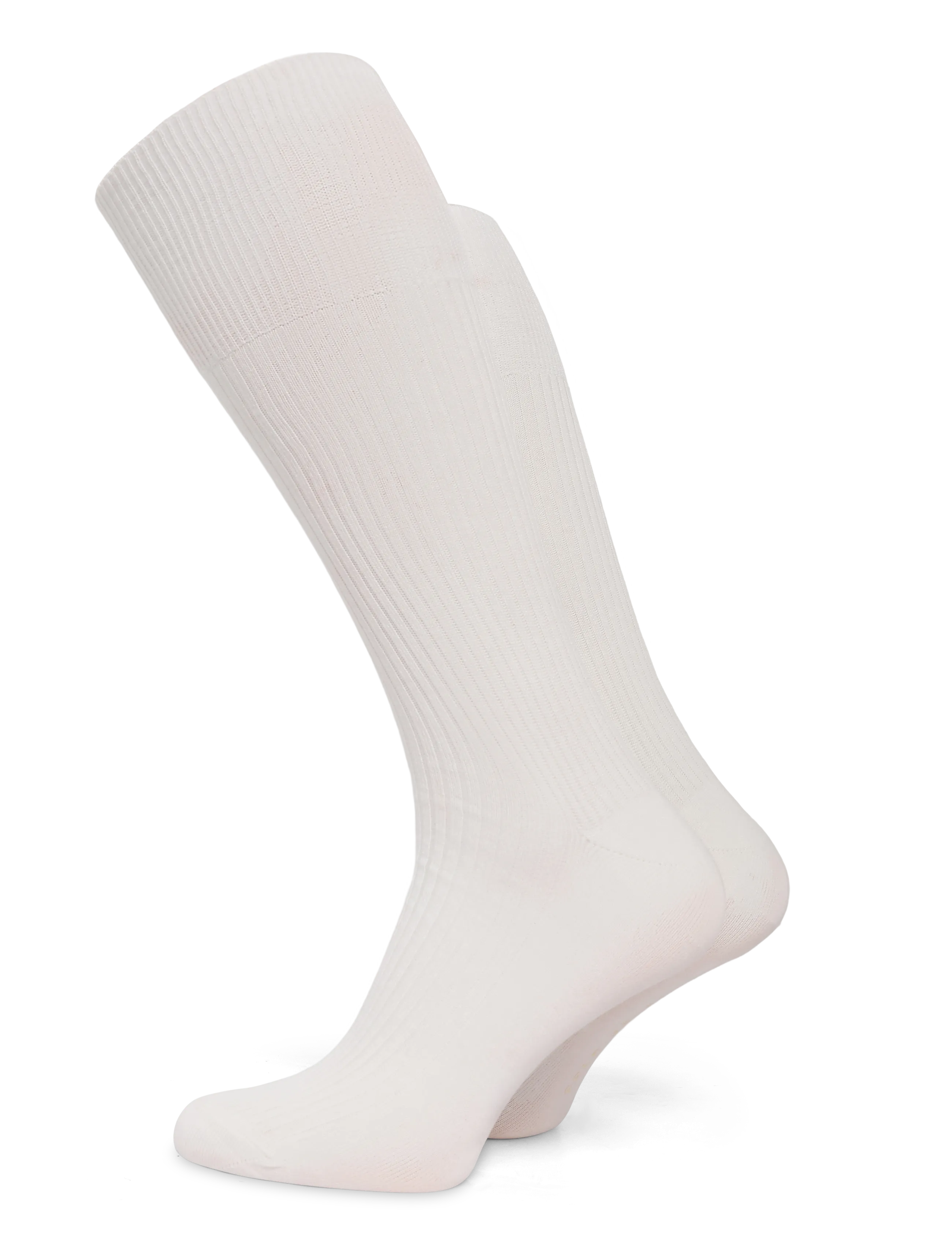 CDLP COTTON MID LENGTH RIB SOCKS - WHITE - Vanliga strumpor - WHITE / white