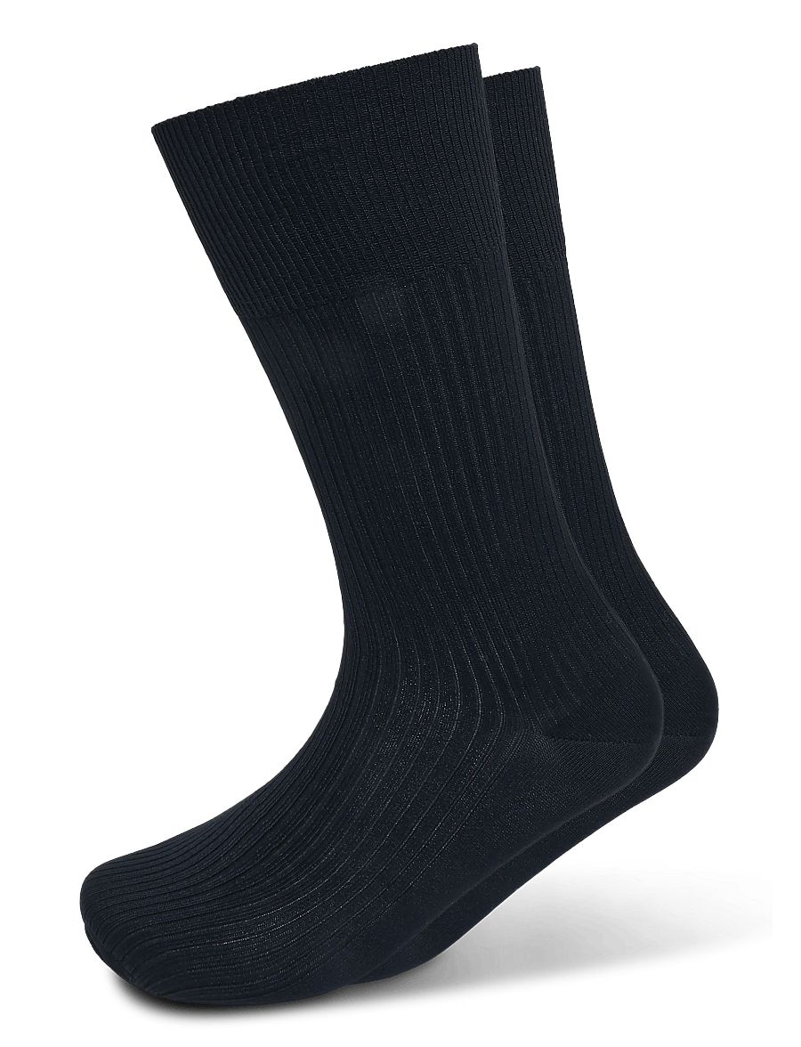 CDLP - COTTON MID LENGTH RIB SOCKS - DARK NAVY - tennissocken - dark navy - 0
