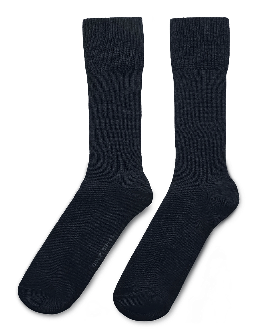 CDLP - COTTON MID LENGTH RIB SOCKS - DARK NAVY - tennissocken - dark navy - 1