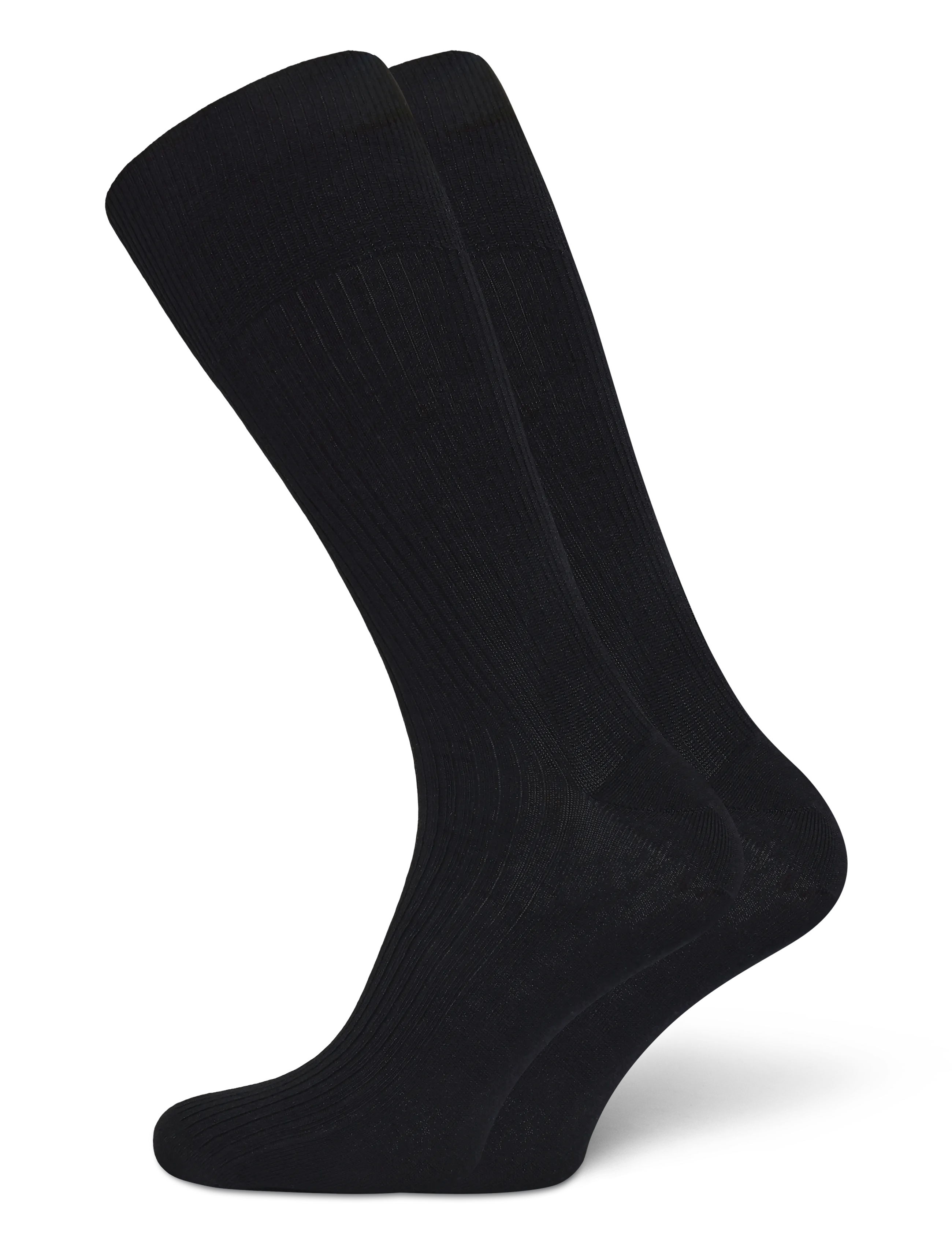 CDLP COTTON MID LENGTH RIB SOCKS - BLACK - Vanliga strumpor - BLACK / black