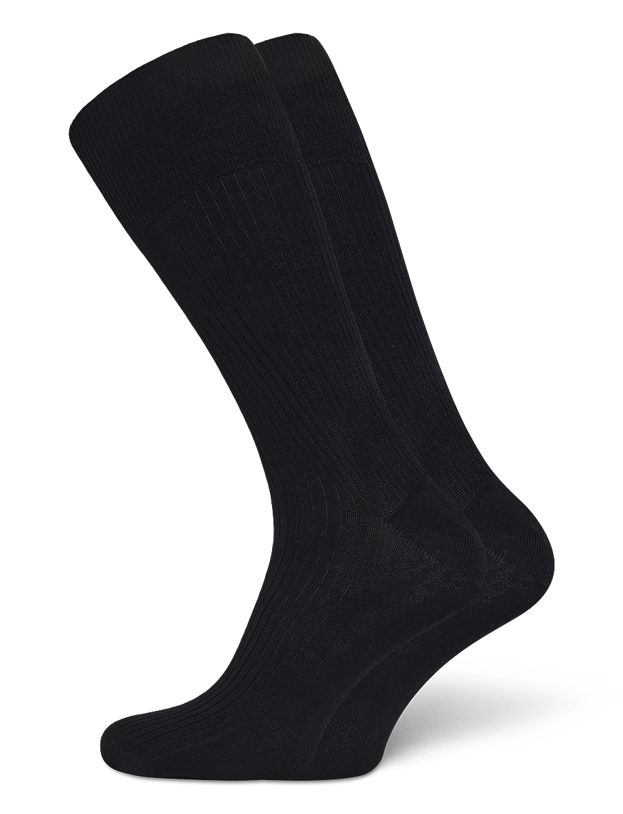 CDLP - COTTON MID LENGTH RIB SOCKS - BLACK - tennissocken - black - 0