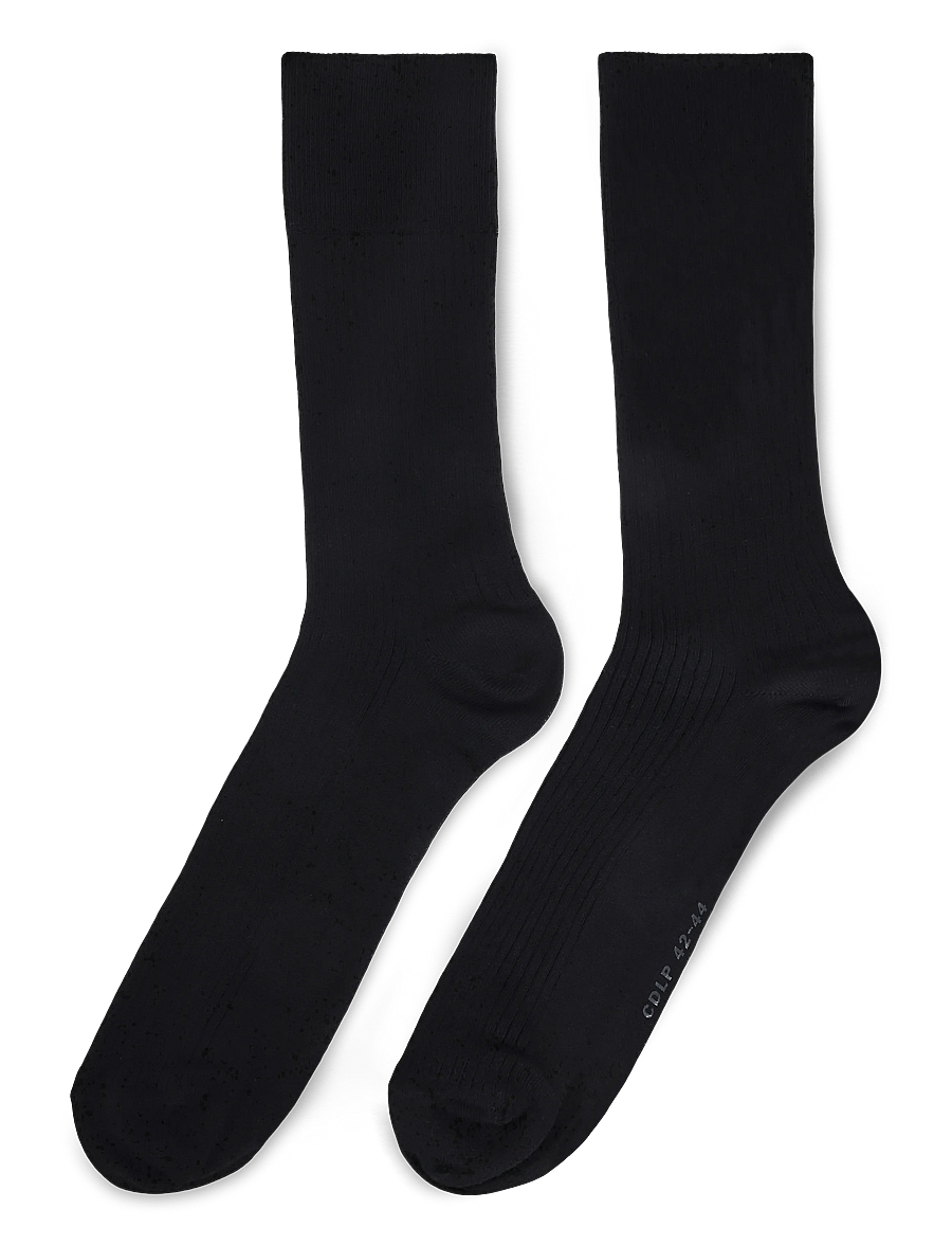 CDLP - COTTON MID LENGTH RIB SOCKS - BLACK - tennissocken - black - 1