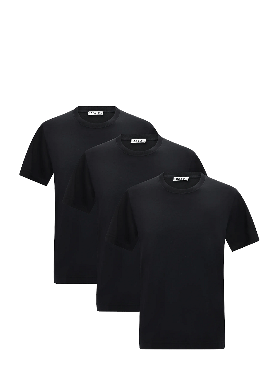 CDLP - 3 X MIDWEIGHT T-SHIRT - BLACK - nattrøjer - black - 0
