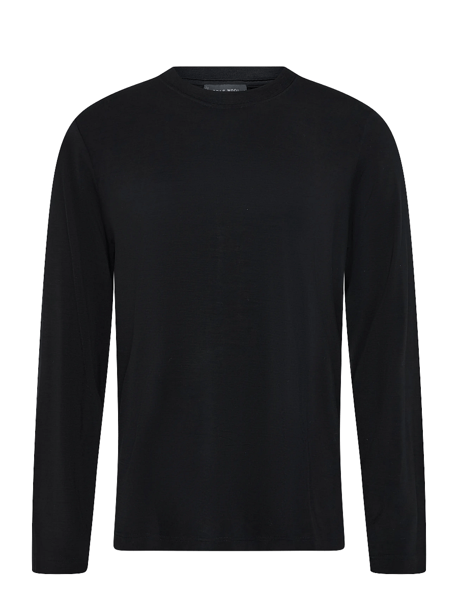 CDLP - MERINO BLEND LONG SLEEVE T-SHIRT - BLACK - pidžaamasärgid - black - 0