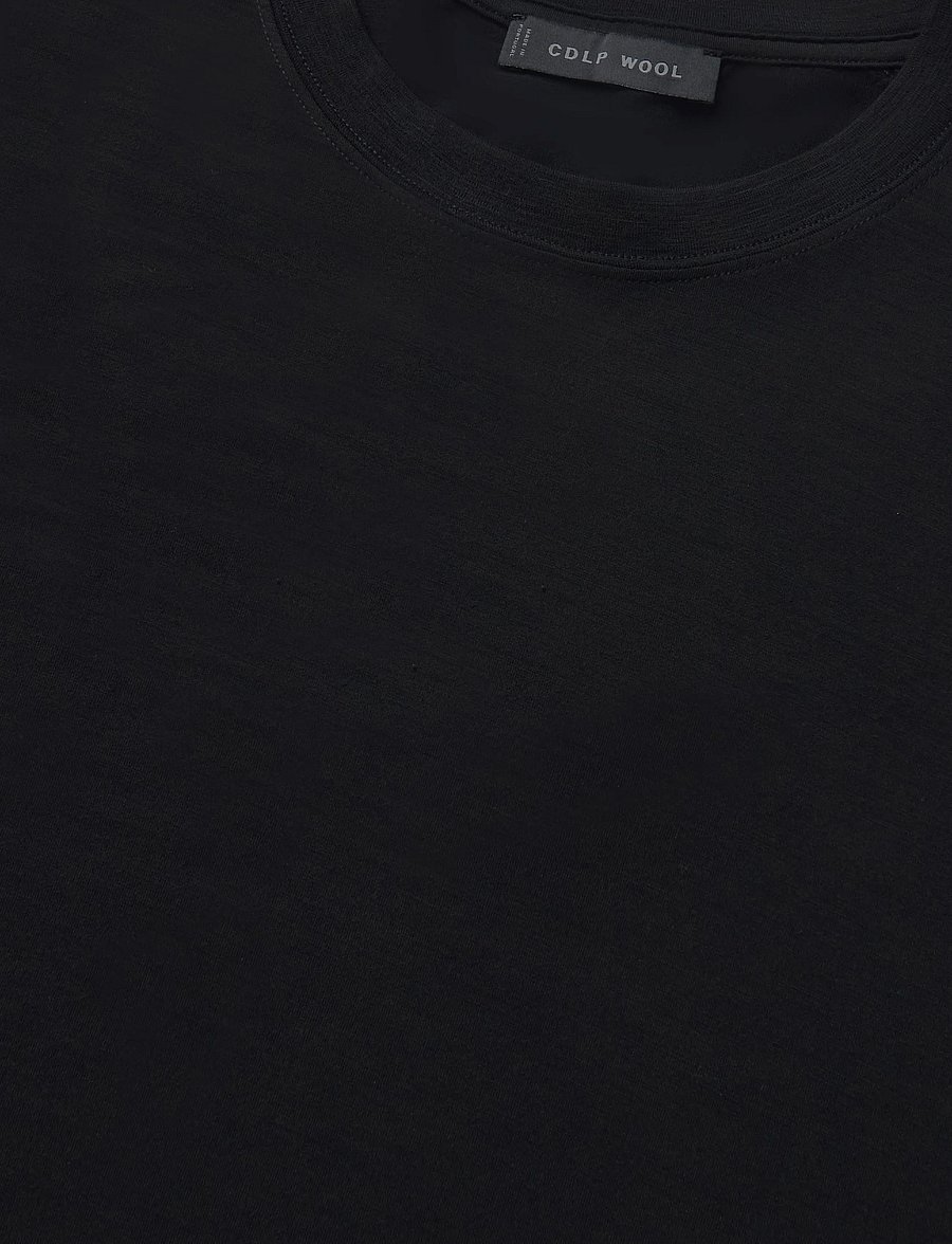 CDLP - MERINO BLEND LONG SLEEVE T-SHIRT - BLACK - pidžaamasärgid - black - 2