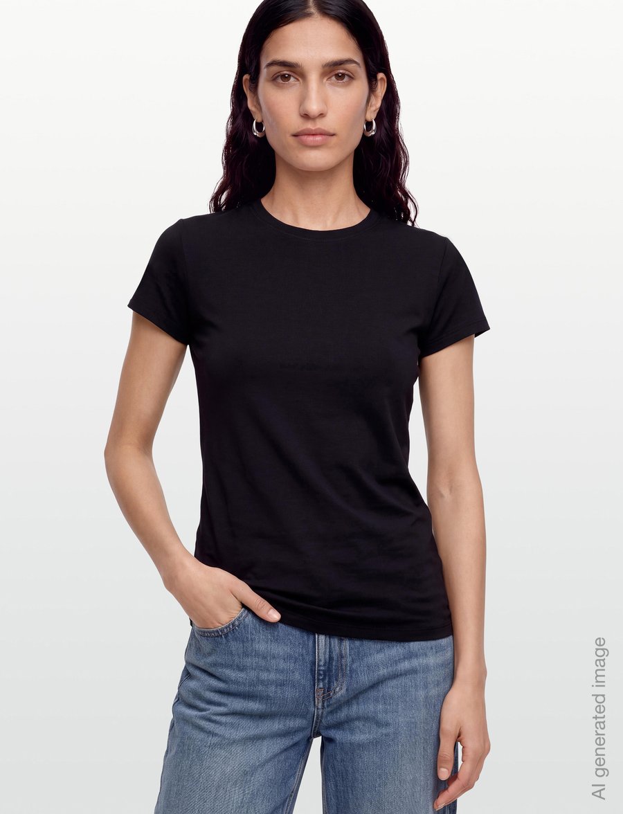 CDLP - LYOCELL SHORT SLEEVE LIGHTWEIGHT T-SHIRT - BLACK - overdele - black - 3