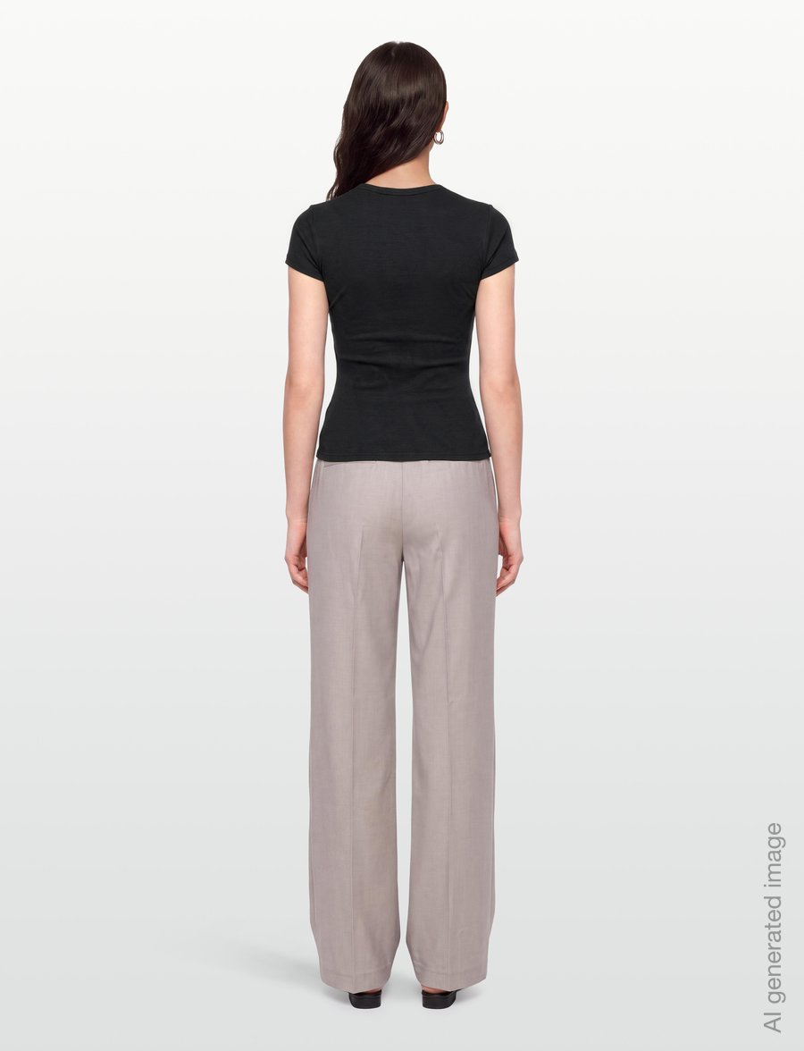 CDLP - LYOCELL RIB T-SHIRT - OFF BLACK - overdele - off black - 4