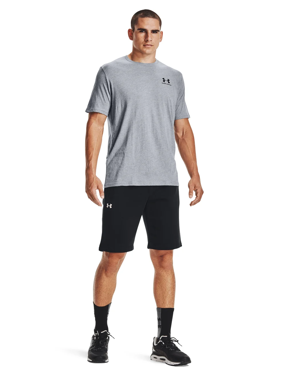 Under Armour - UA M SPORTSTYLE LC SS - t-shirts - steel light heather - 0