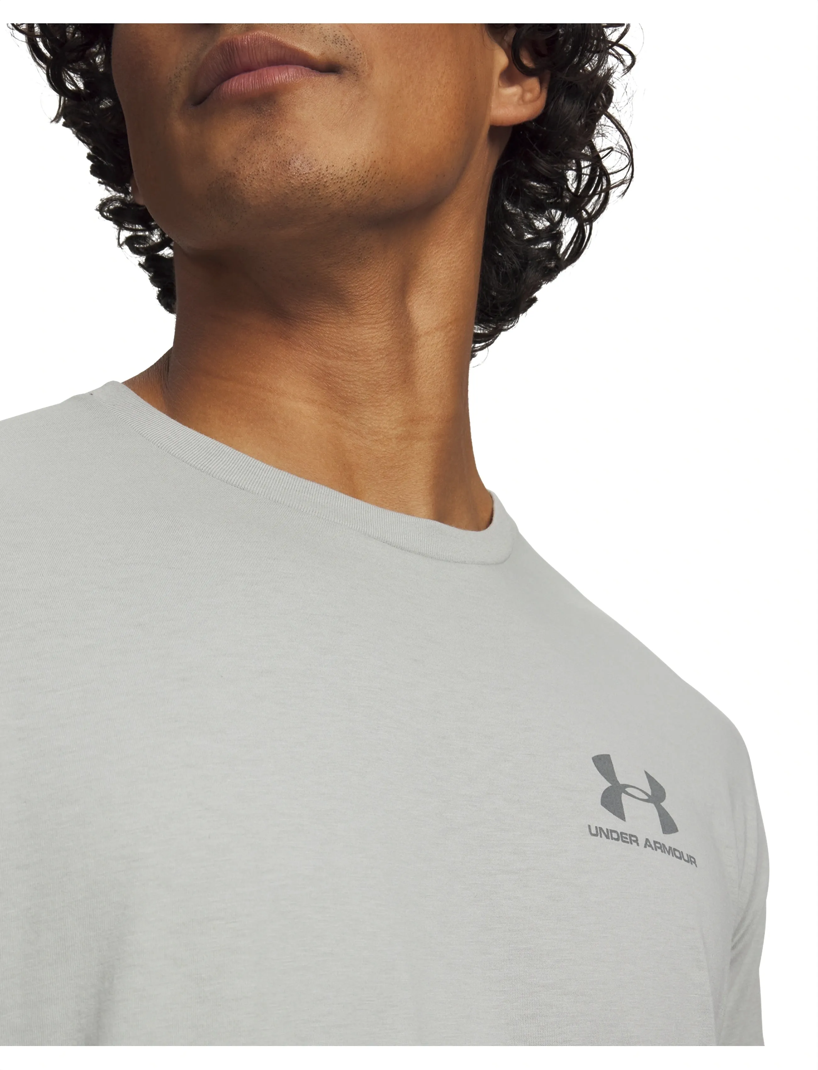 Under Armour - UA M SPORTSTYLE LC SS - oberteile & t-shirts - titanium - 4