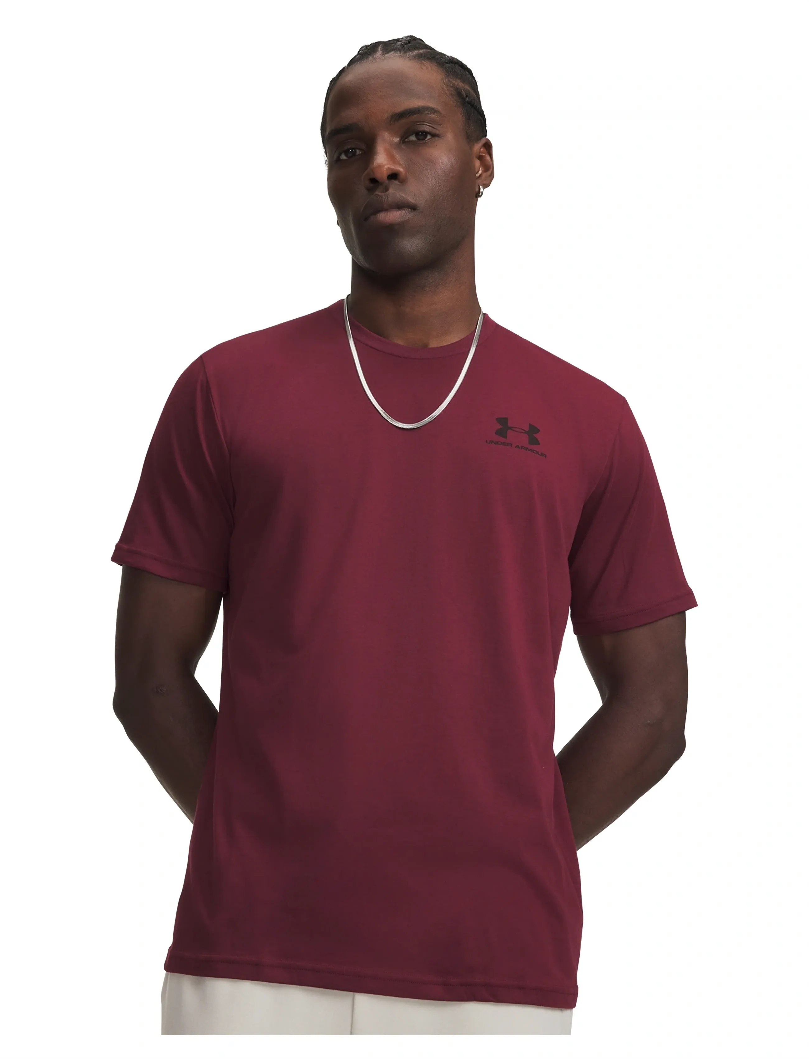 Under Armour - UA M SPORTSTYLE LC SS - alussärgid ja t-särgid - vintage maroon - 0