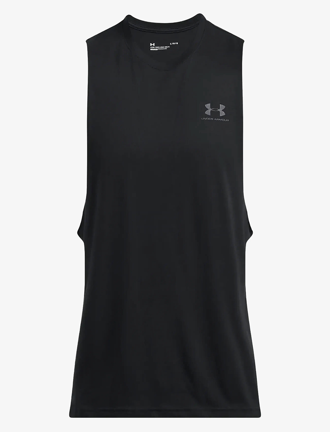 Under Armour - UA LEFT CHEST CUT OFF TANK - toppe & t-shirts - black - 1