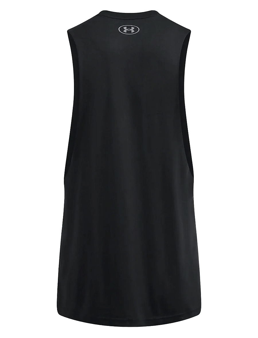 Under Armour - UA LEFT CHEST CUT OFF TANK - tank tops - black - 2