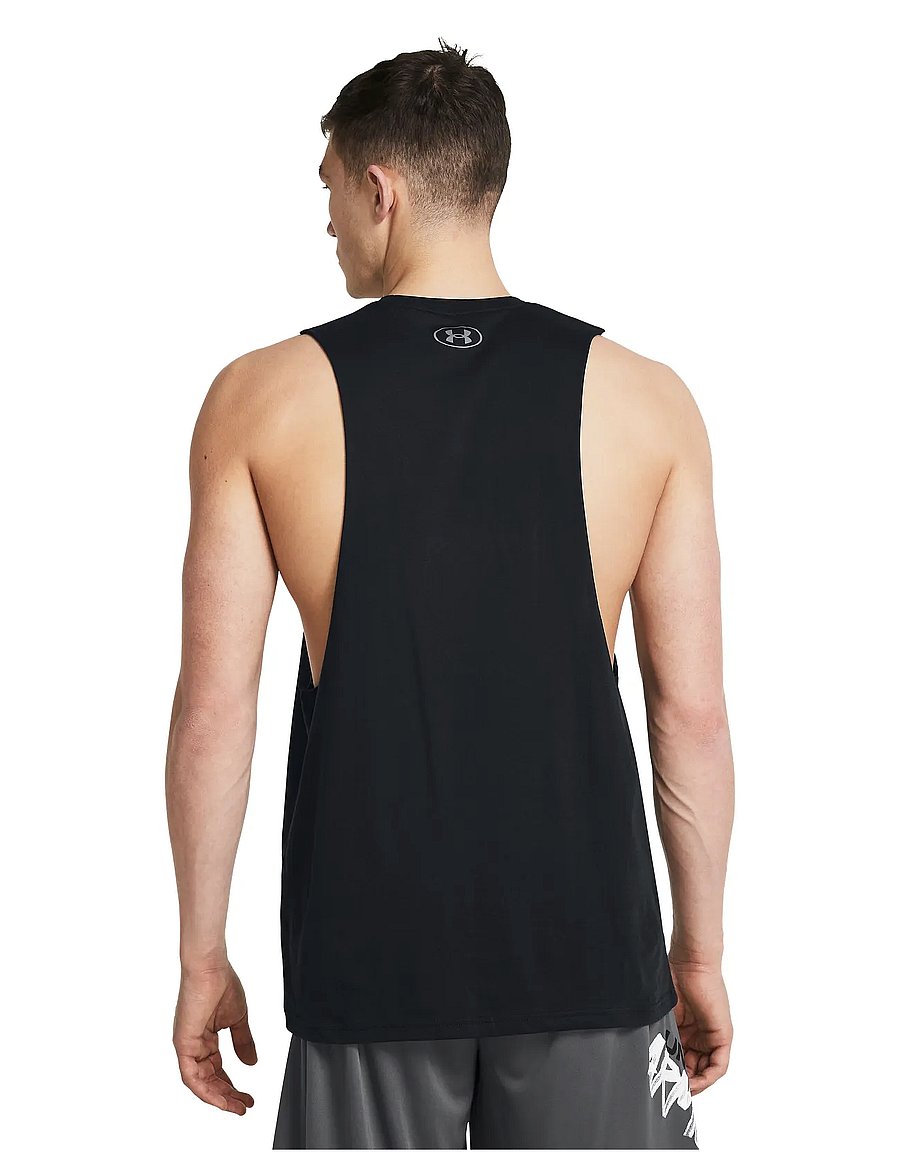 Under Armour - UA LEFT CHEST CUT OFF TANK - tank tops - black - 3