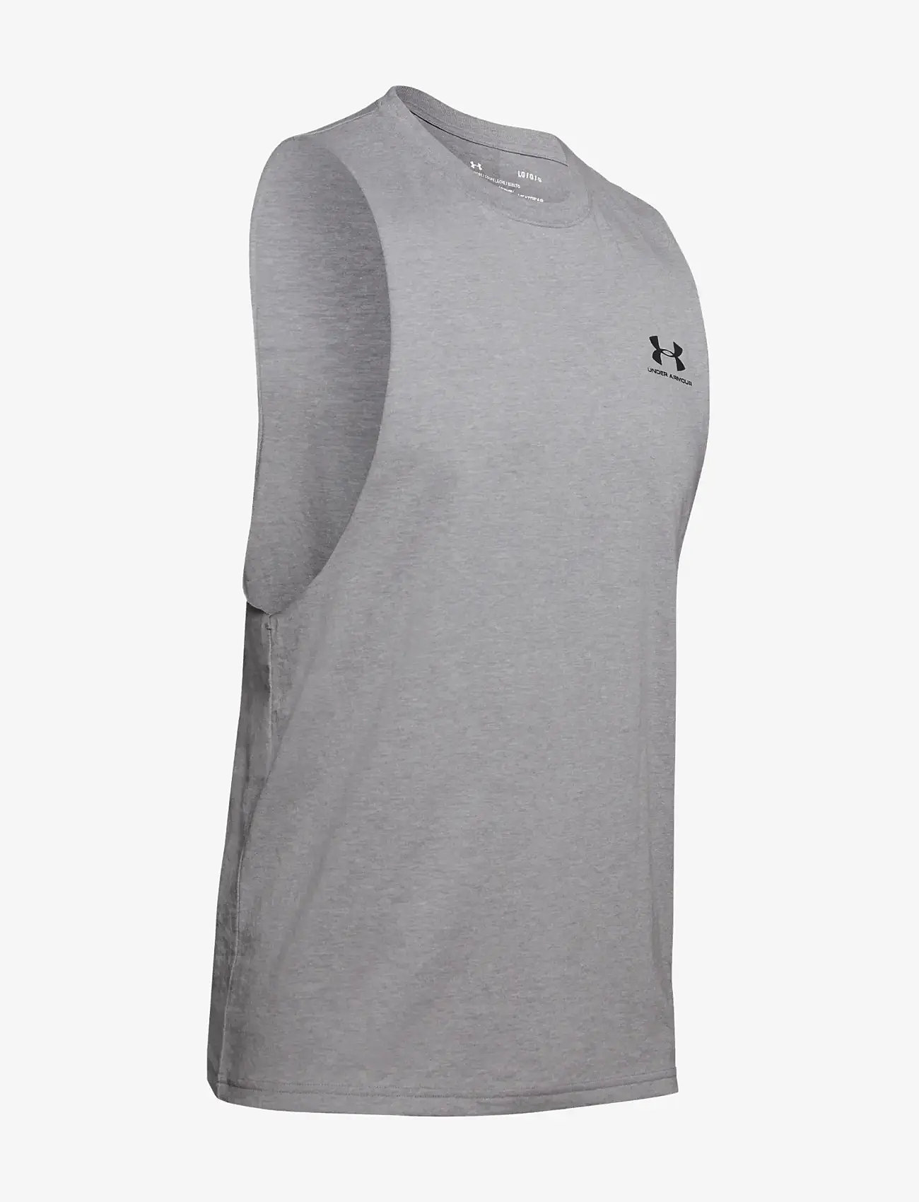 Under Armour - UA LEFT CHEST CUT OFF TANK - toppe & t-shirts - steel light heather - 1