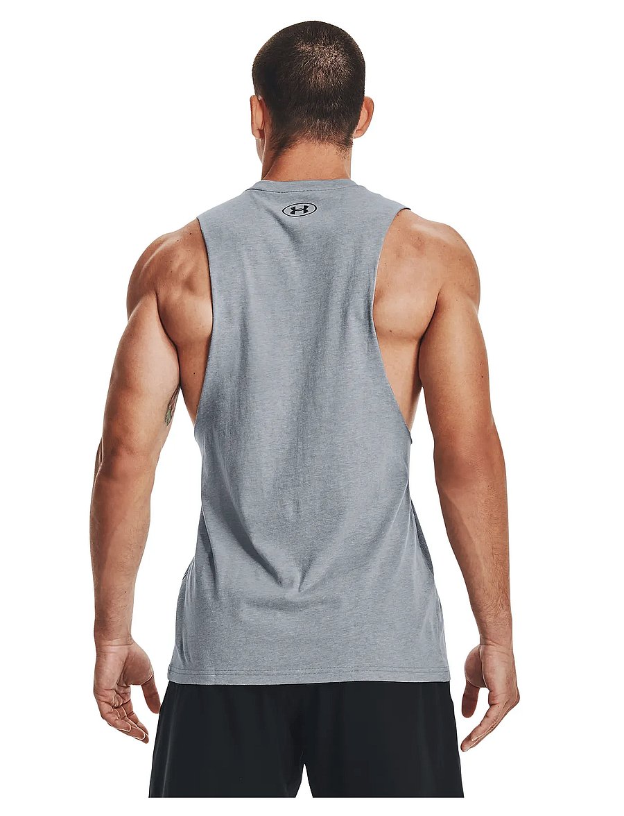 Under Armour - UA LEFT CHEST CUT OFF TANK - Õlapaeltega pluusid - steel light heather - 3