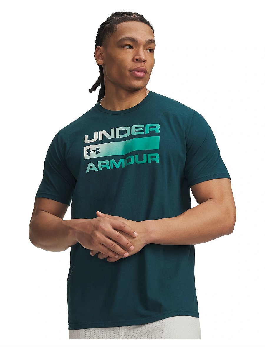 Under Armour - UA TEAM ISSUE WORDMARK SS - t-shirts - arden green - 0