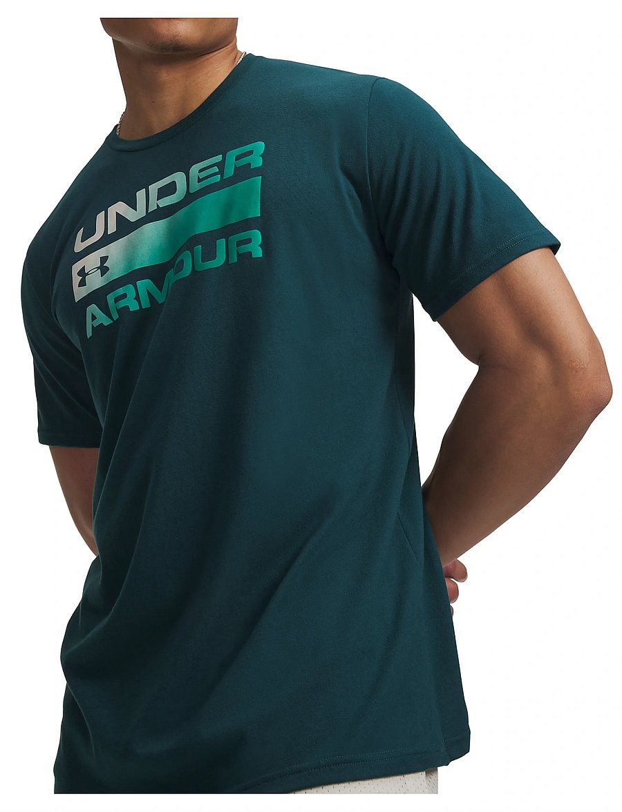 Under Armour - UA TEAM ISSUE WORDMARK SS - t-shirts - arden green - 4