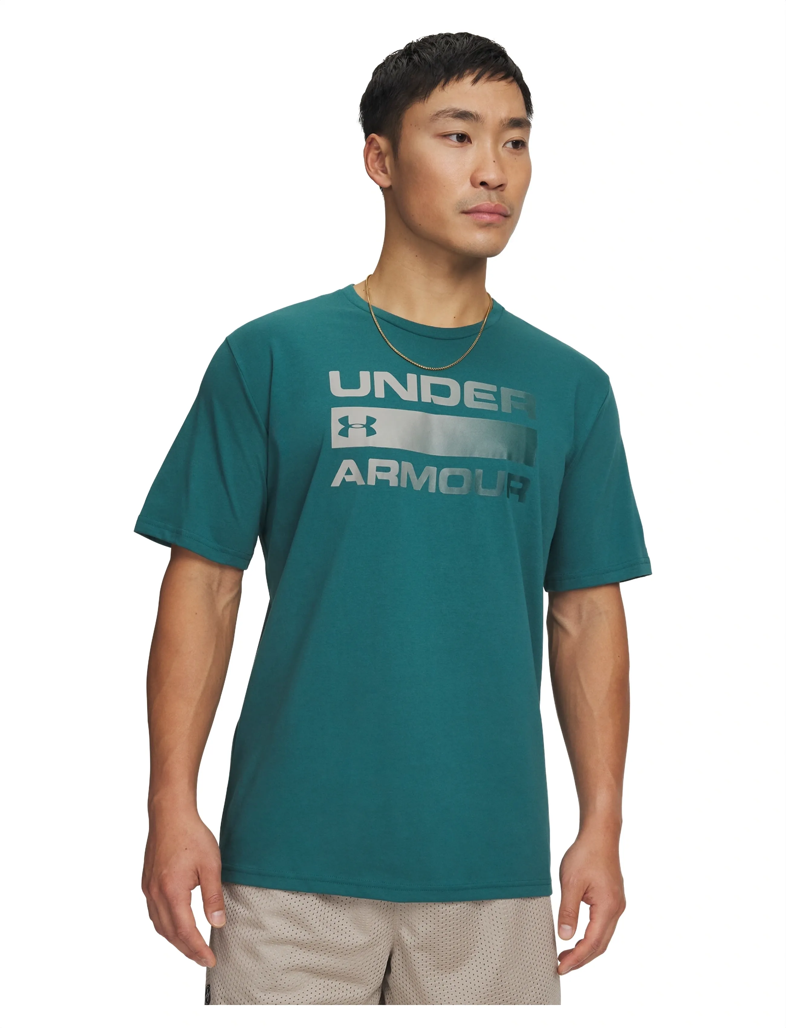Under Armour UA TEAM ISSUE WORDMARK SS - T-shirts - RACK GREEN / green